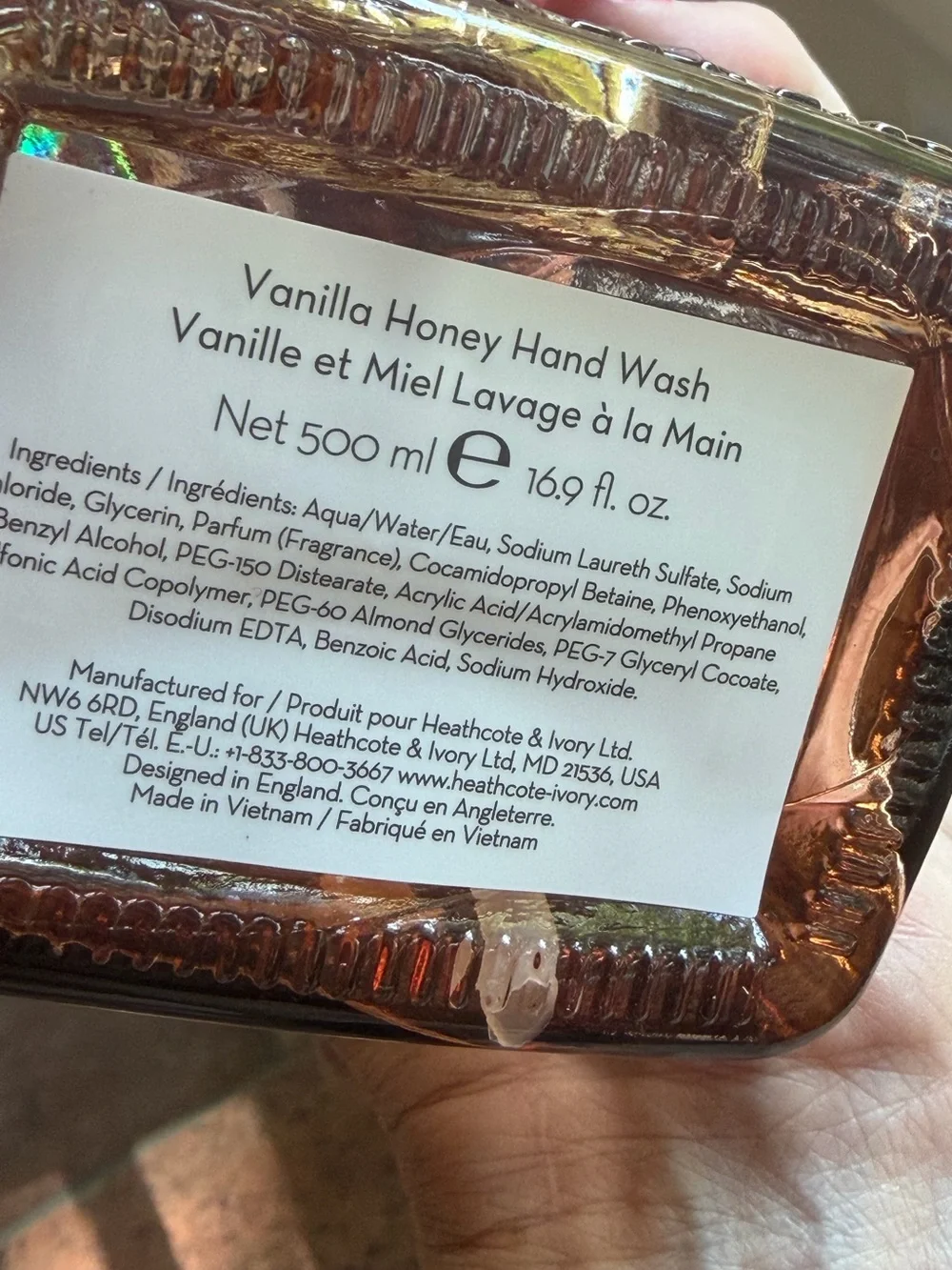 William Morris NWT Vanilla Honey Glycerin Rich Hand Wash  16.9 Fl Oz